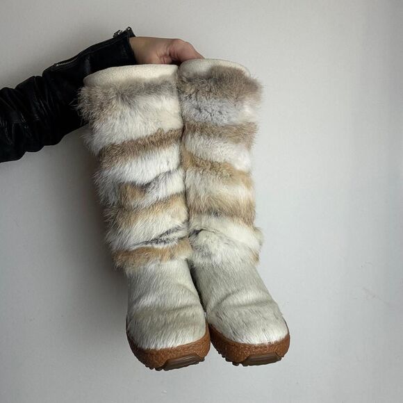 Vintage Y2K Oscar Sport Genuine Fur Made in Italy Winter Boots - Picture 3 of 8